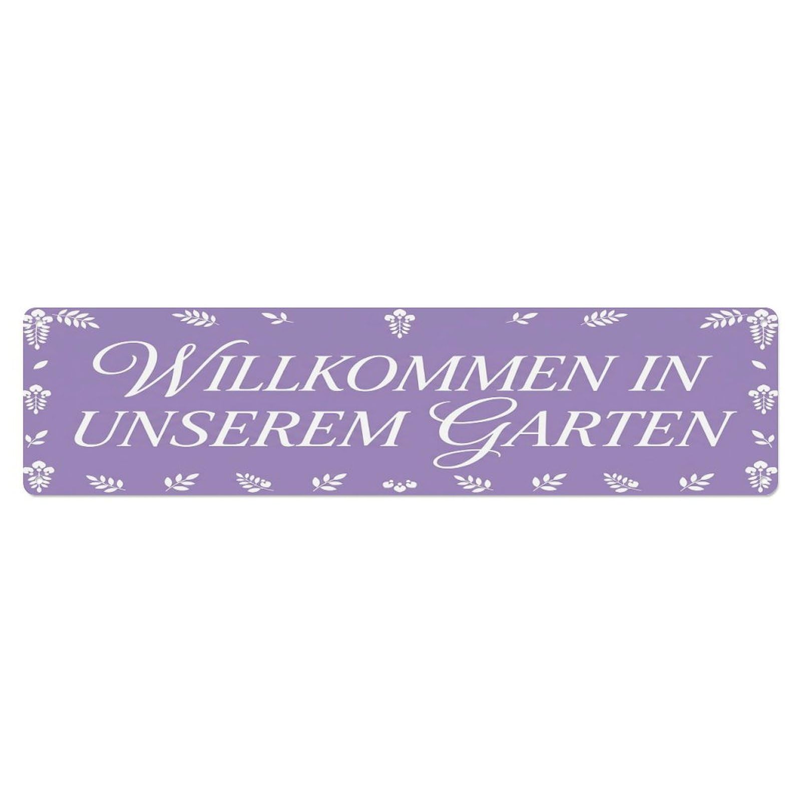 Vintage Welcome to Our Garden Wisteria Purple Metal Tin Sign
