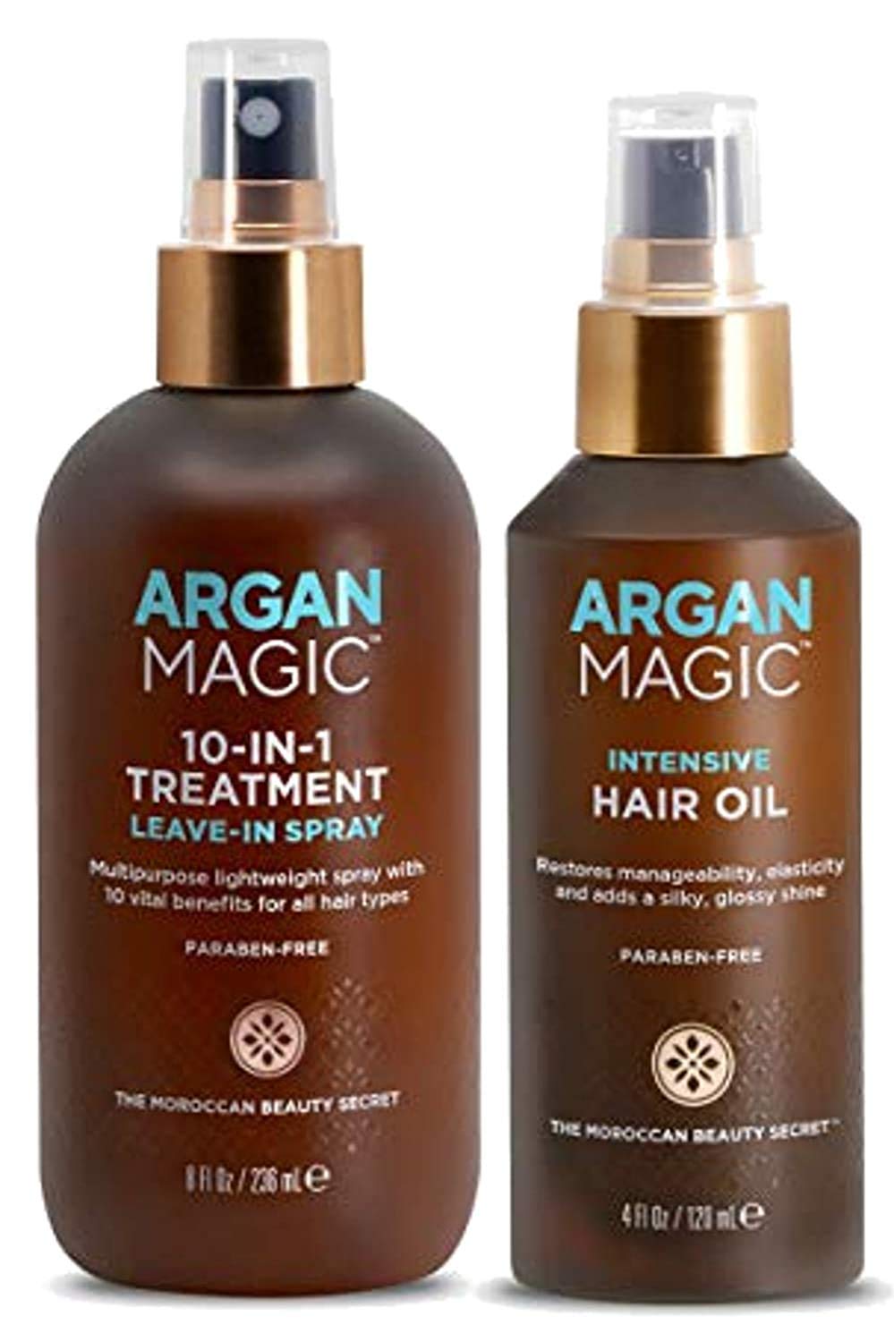 Argan Magic 10 in 1 Treatment Stylizing Spray + Intensive Hair Oil Combo Pack – Multipurpose Leave in Spray for all Hair Types | Hydrating | Made in USA | Paraben Free | Cruelty Free (8 oz / 4 oz) - Image 9