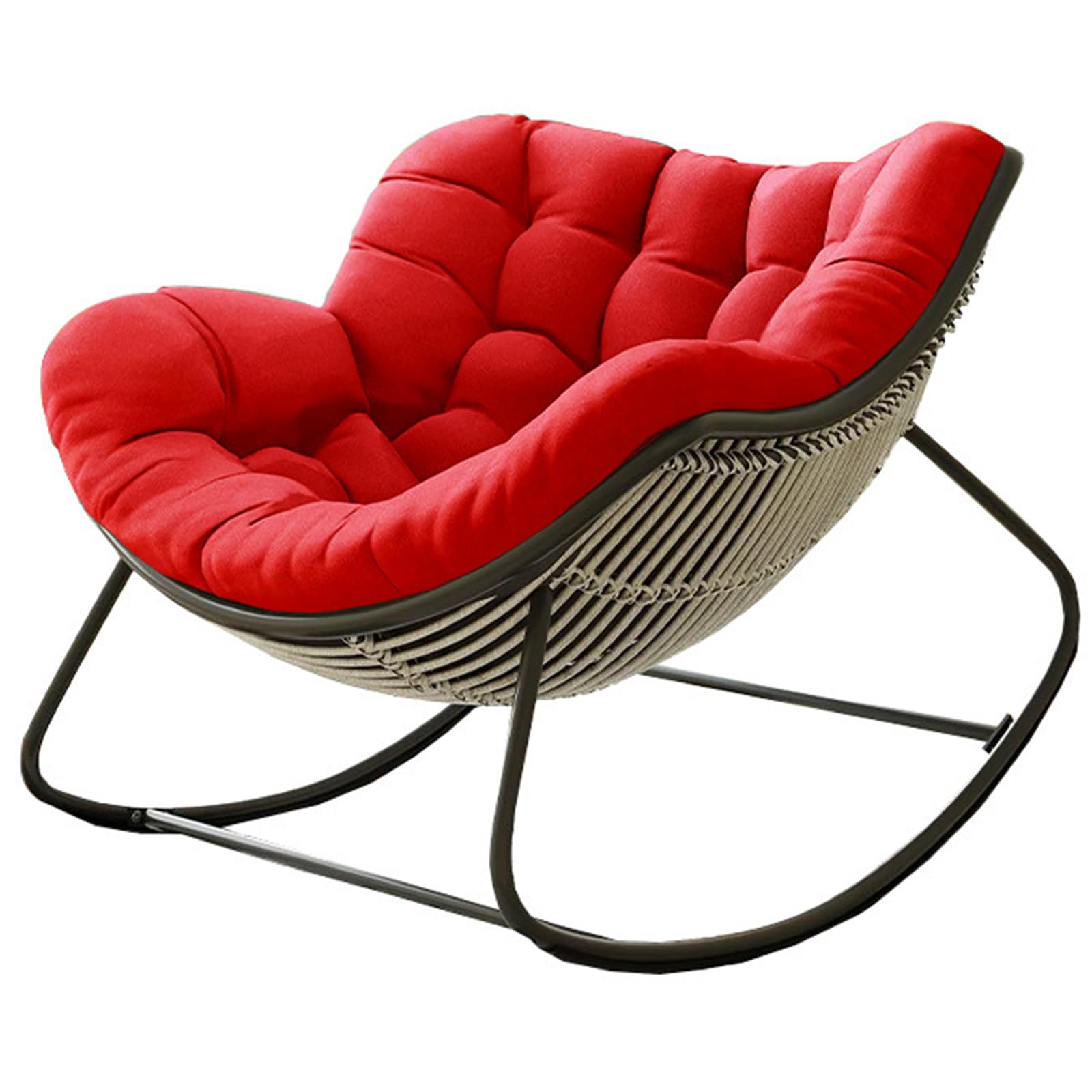 BYGSBKDP Rocking Chairs Cushions for Adults【NO Frame】 Waterproof Giant Patio Rocking Chair Replacement Cushion, Indoor Outdoor Egg Chair Cushion 4×39 ×47" Comfortable Soft and Skin-Friendly (Red) — image 1