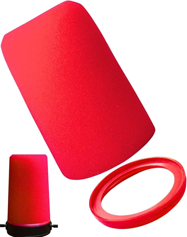 Red Pop Filter with Ring for Shure SM7B/SM7dB | Red windscreen for a bold, unique look. Retaining ring seals the foam securely on the mic base.