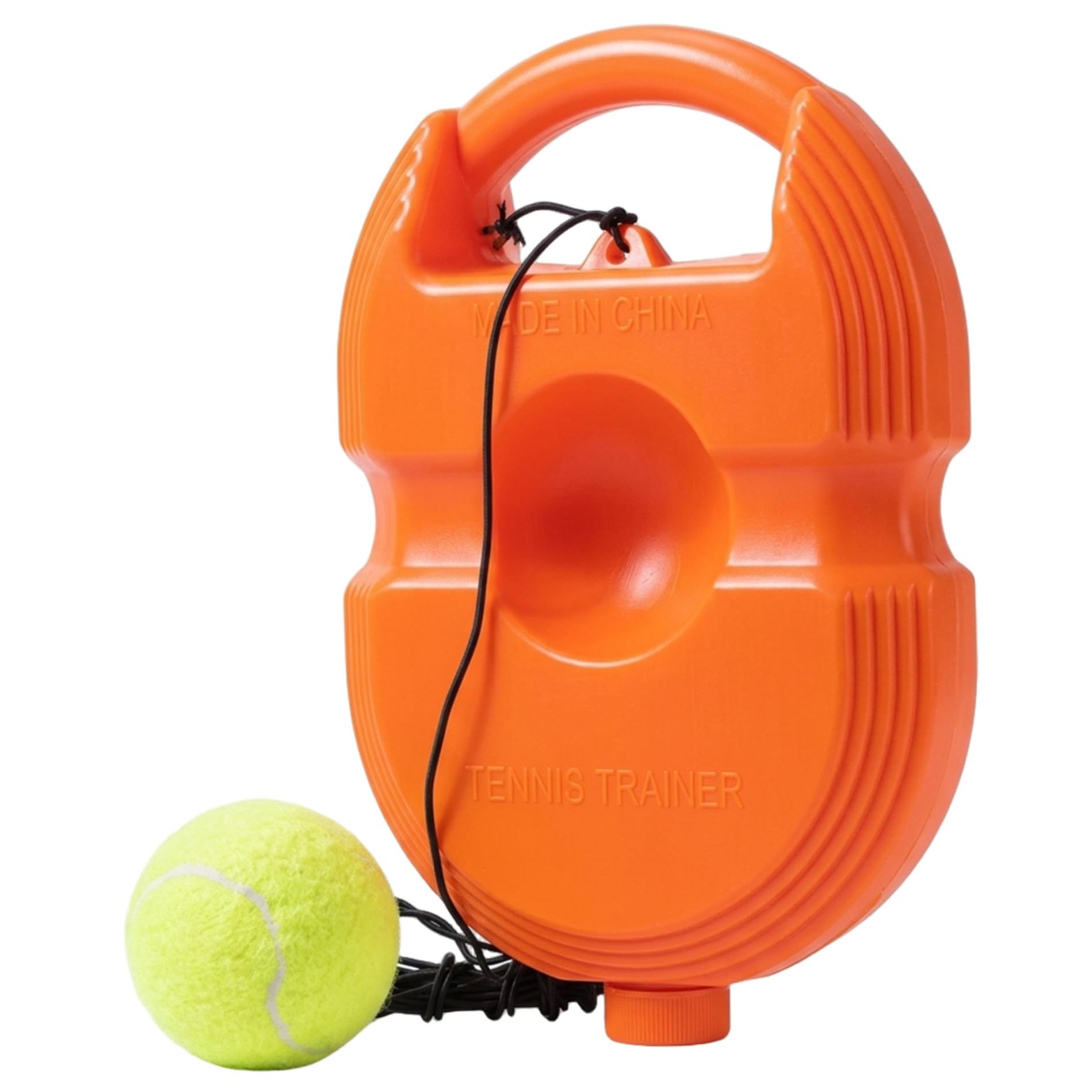 Rebotador de tenis, juego de pelotas de rebote para entrenador de tenis en solitario, base ponderada de color naranja con bola de cuerda, herramienta de autoentrenamiento para niños principiantes