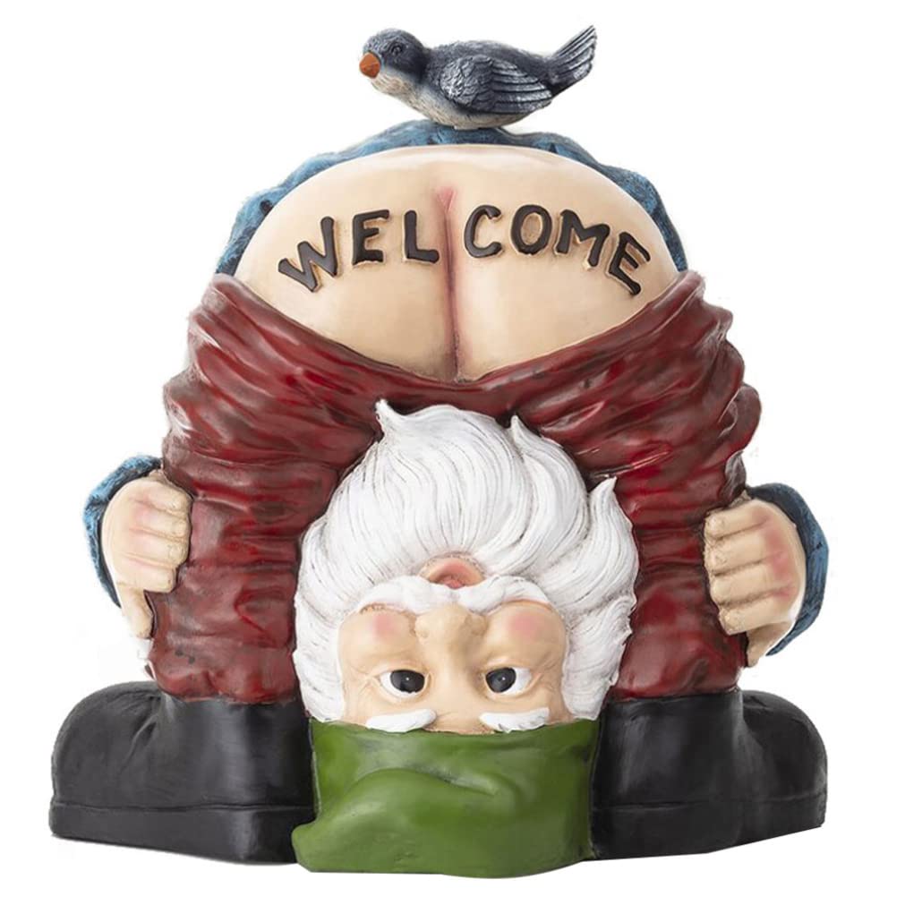 GNOME de Jardin Statue naine drôle et sculpture miniature en résine pour ornement
