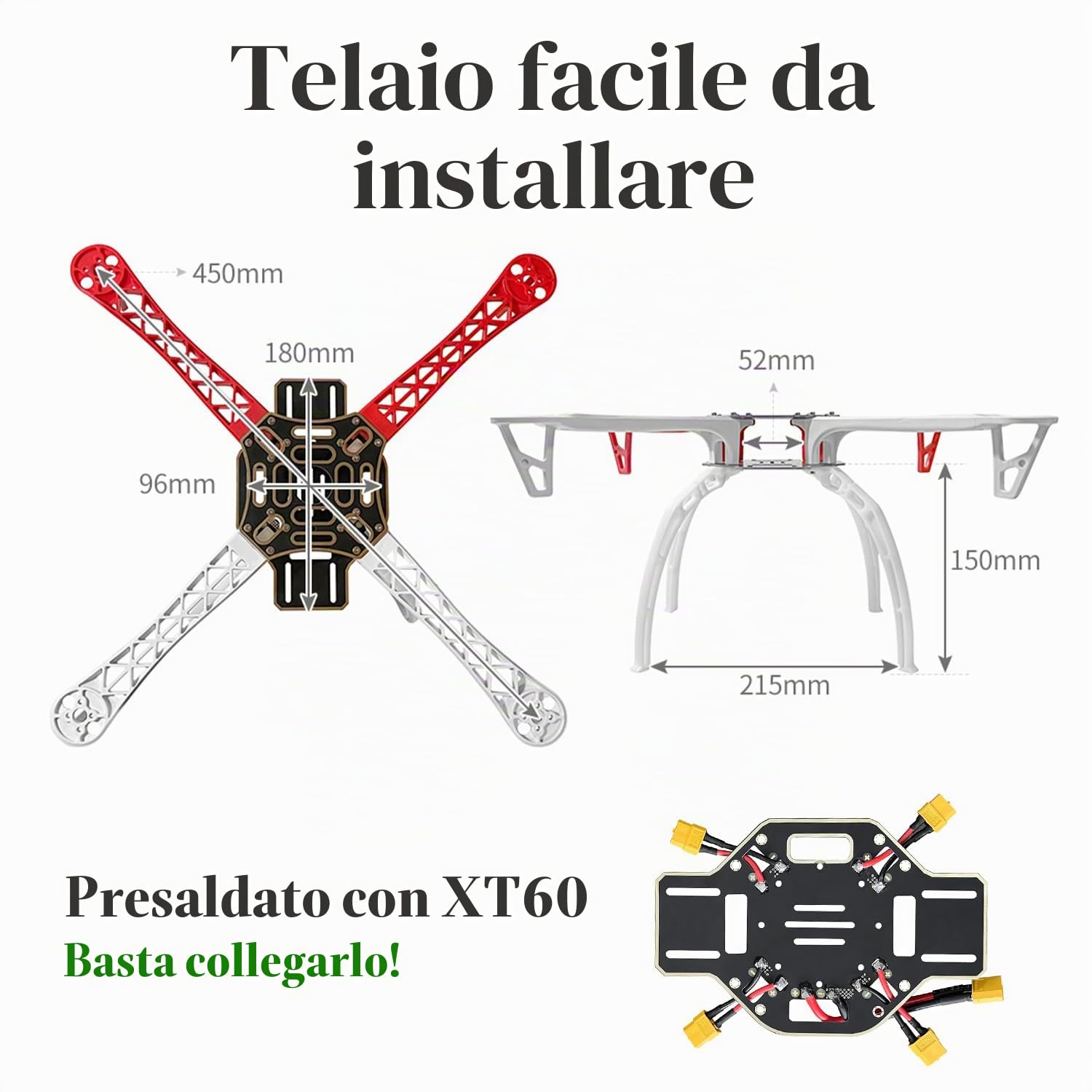 HAWK'S WORK Kit Drone F450 da Costruire, Set Completo di Quadricottero DIY con Pixhawk e GPS, Kit Completo per Appassionati e Ricercatori di Droni e Ingegneria (A)