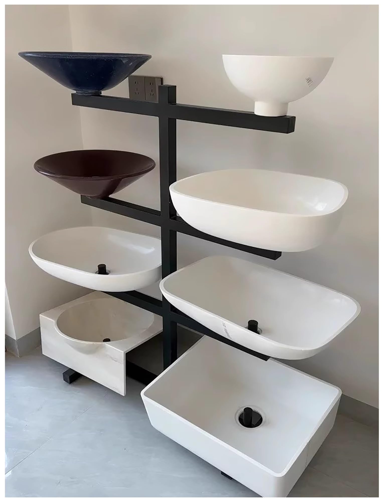 Estante de exhibición de artículos sanitarios, estante de exhibición de inodoro en cuclillas, soporte de muestra for inodoro de pie en cuclillas, estante de almacenamiento de baño de cerámica desmonta
