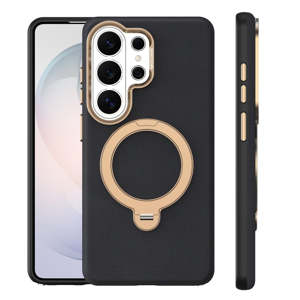 Generic etui kompatybilne z Samsung Galaxy S25 (kolor: fioletowy) magnetyczne etui z obrotowym pierścieniem pokrowiec ze stojakiem skórzane silikonowe etui na tył