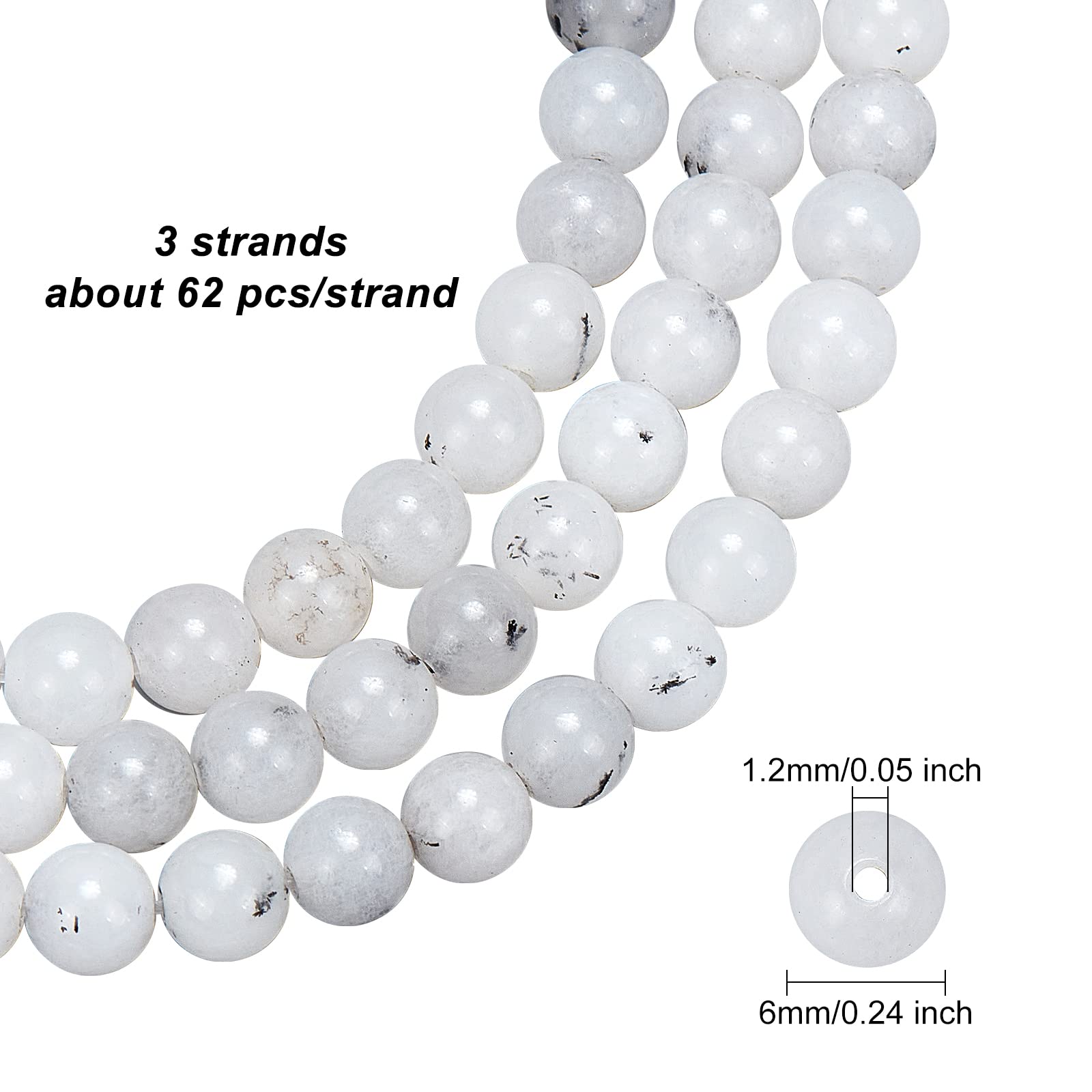 Perles De Jade Blanc Naturel En Gros Pour Création De Bijoux