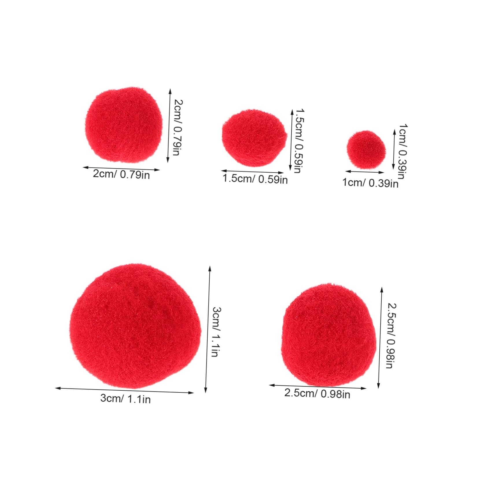 DOITOOL 500 Flauschige Pompons in Rot Weiche Bälle für Bastelarbeiten Selbstgemacht und Festdekoration