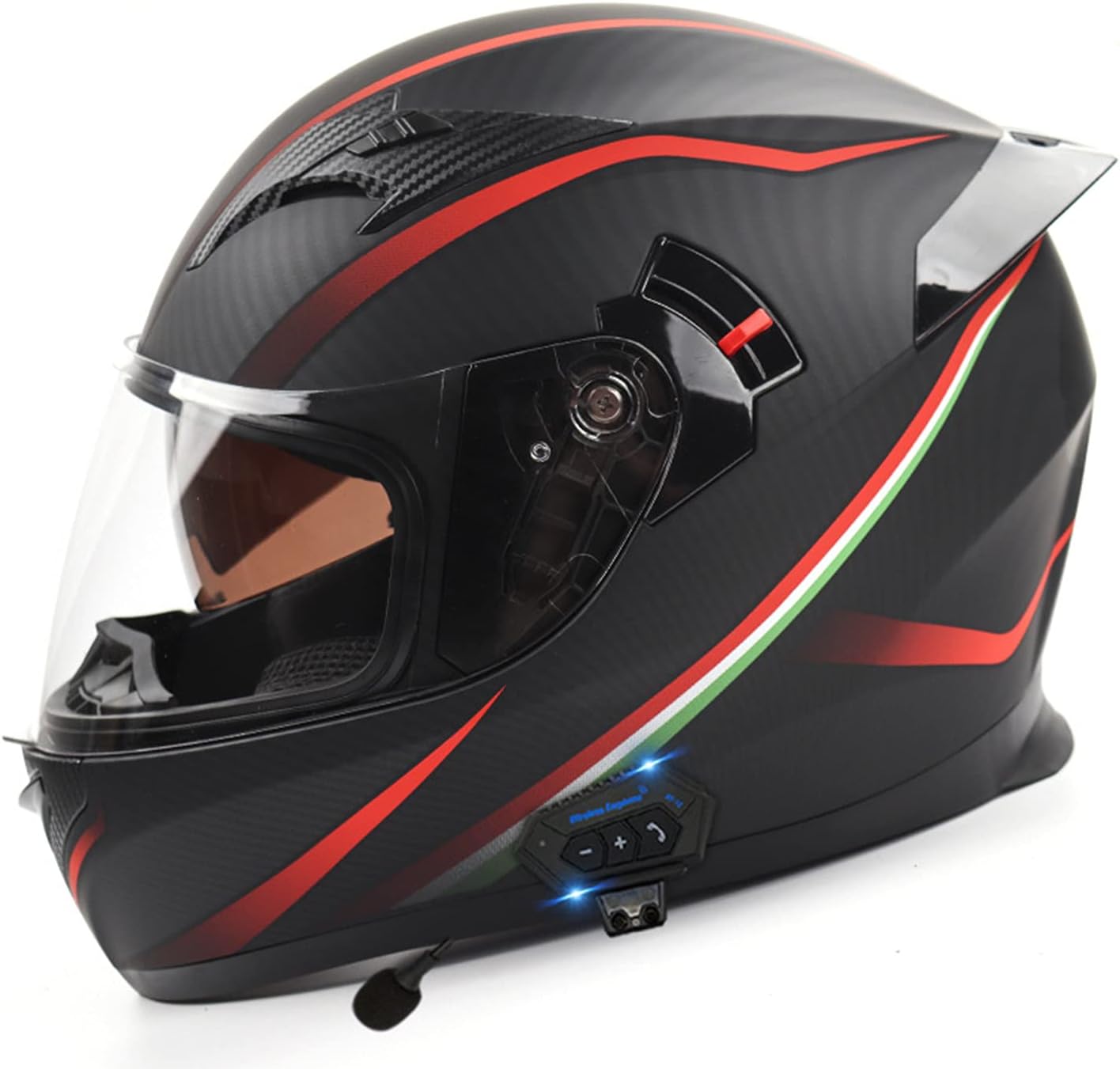 男性と女性のためのシステムbluetoothヘルメットオートバイヘルメットフルフェイスヘルメットダブルレンズオープンフェイスヘルメット日焼け止めマットブラックlとfm 激安挑戦中