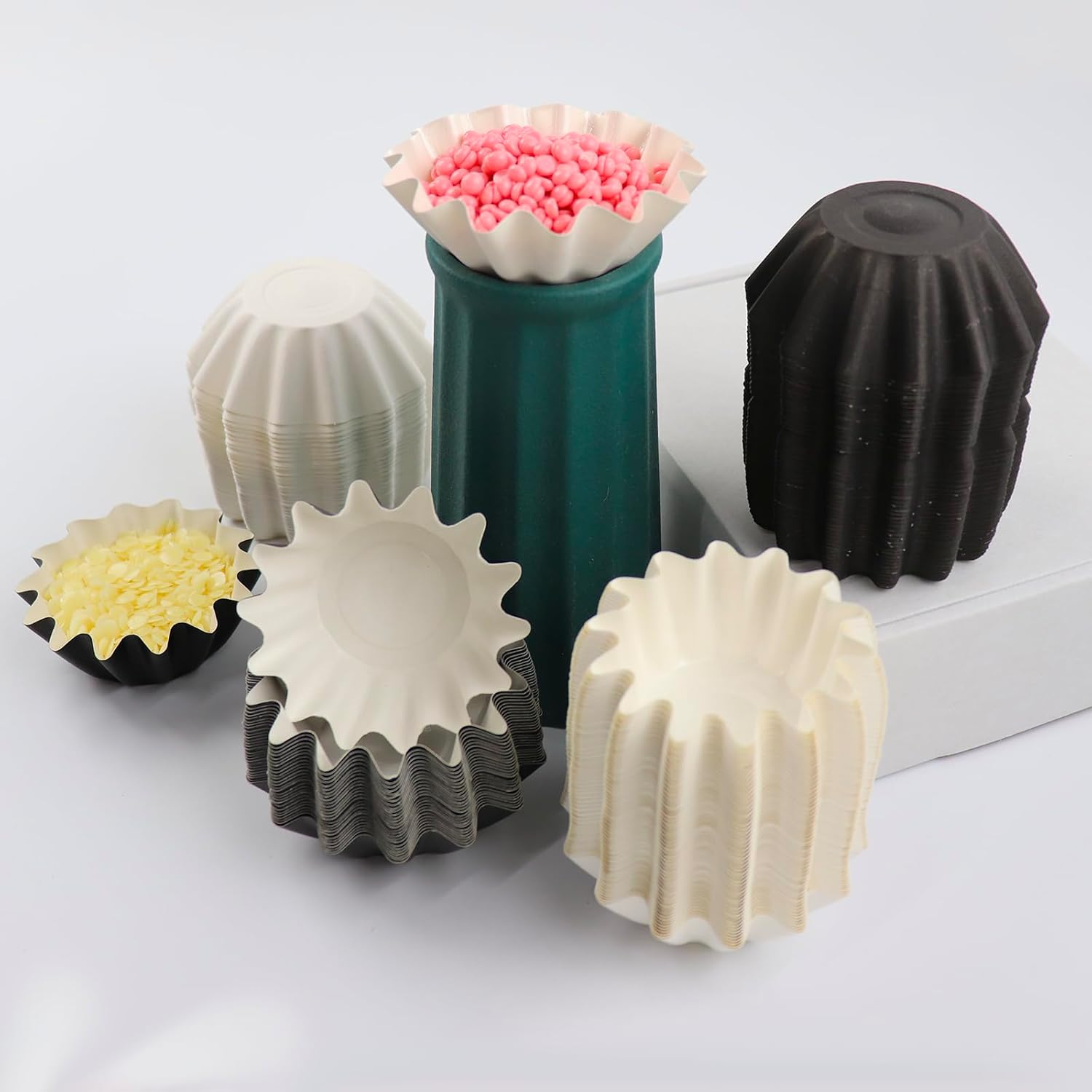 TooGet 200 Pieces Wax Melt Liners Reusable Wax Melt Warmer Liners Candle Melts Paper Cup Liner for Waxing Melters Burner, Scented Candles, Candles Warmers, Electric Waxing Warmers