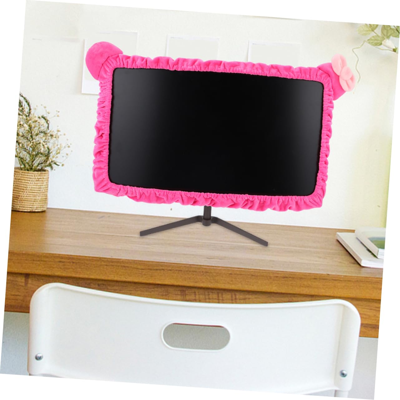 Copertura Flessibile per Monitor PC in Poliestere 2 Pezzi | Rosa, Facile da Pulire, Alta Elasticità, per Computer e Schermo, Confezione Doppia