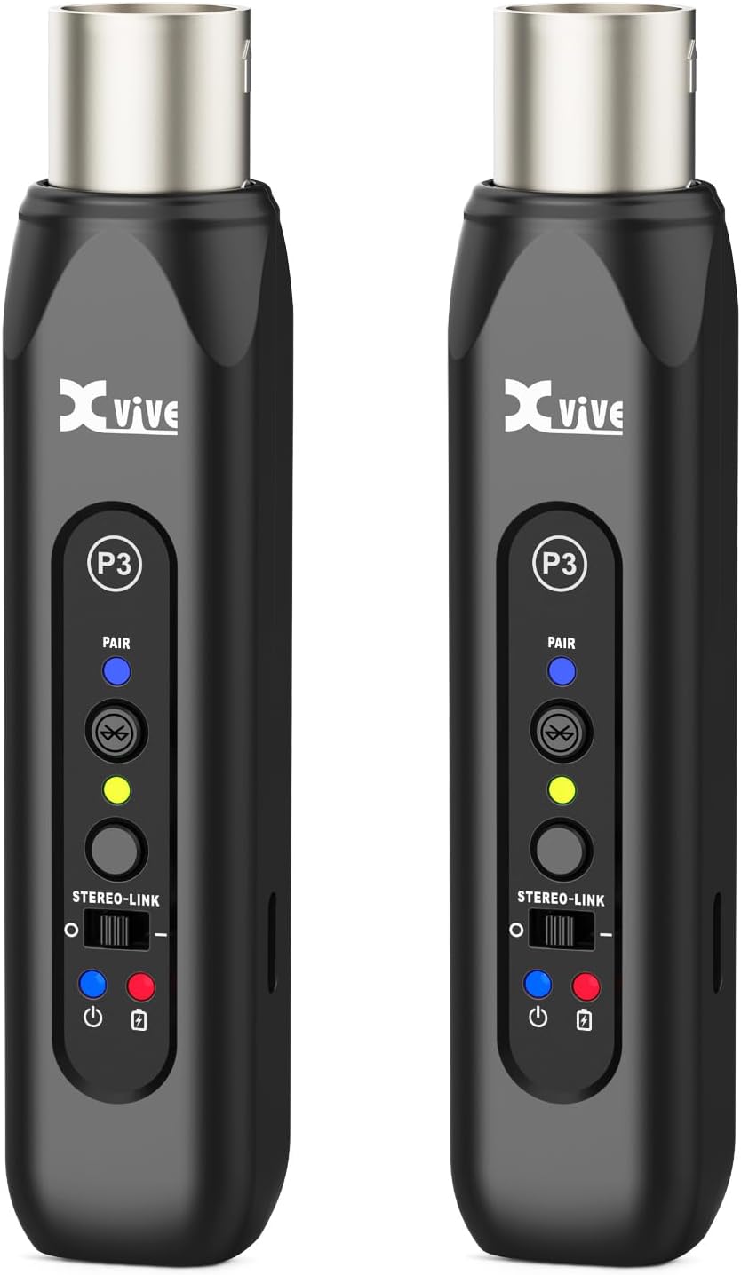 Xvive P3D Wireless XLR Bluetooth Receiver Bluetooth for Mixer, Active PA Systems,DJ Systems (P3D Stereo XLR)