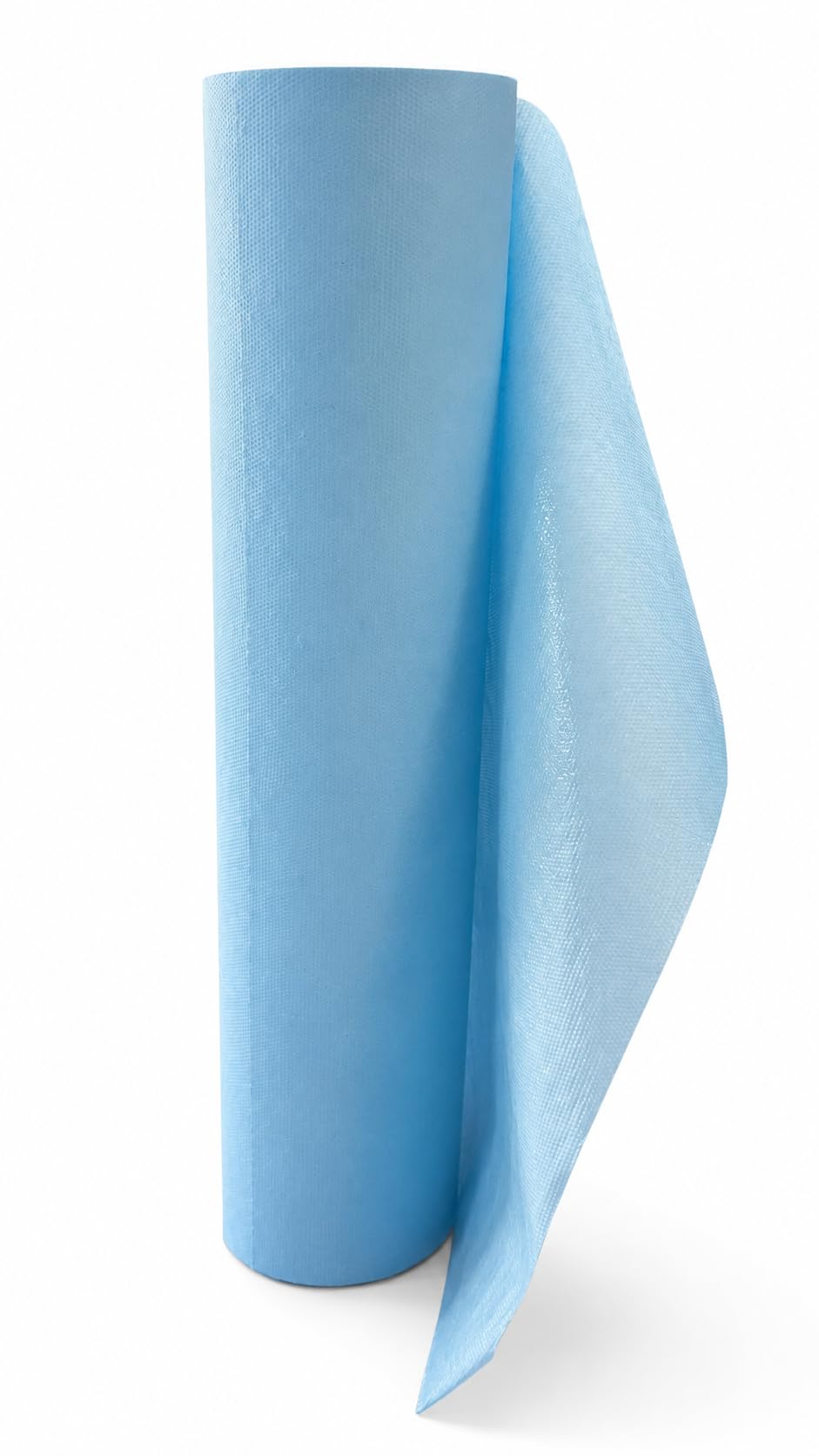 Draps d'examen plastifiés bleus 50 cm – 180 formats – 1 face imperméable / 1 face absorbante – Colis de 6 rouleaux