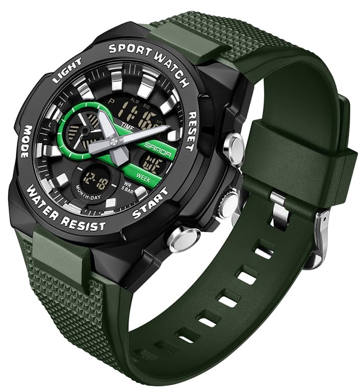 Montre de sport à quartz numérique pour homme FANMIS Z Noir Blanc épuré