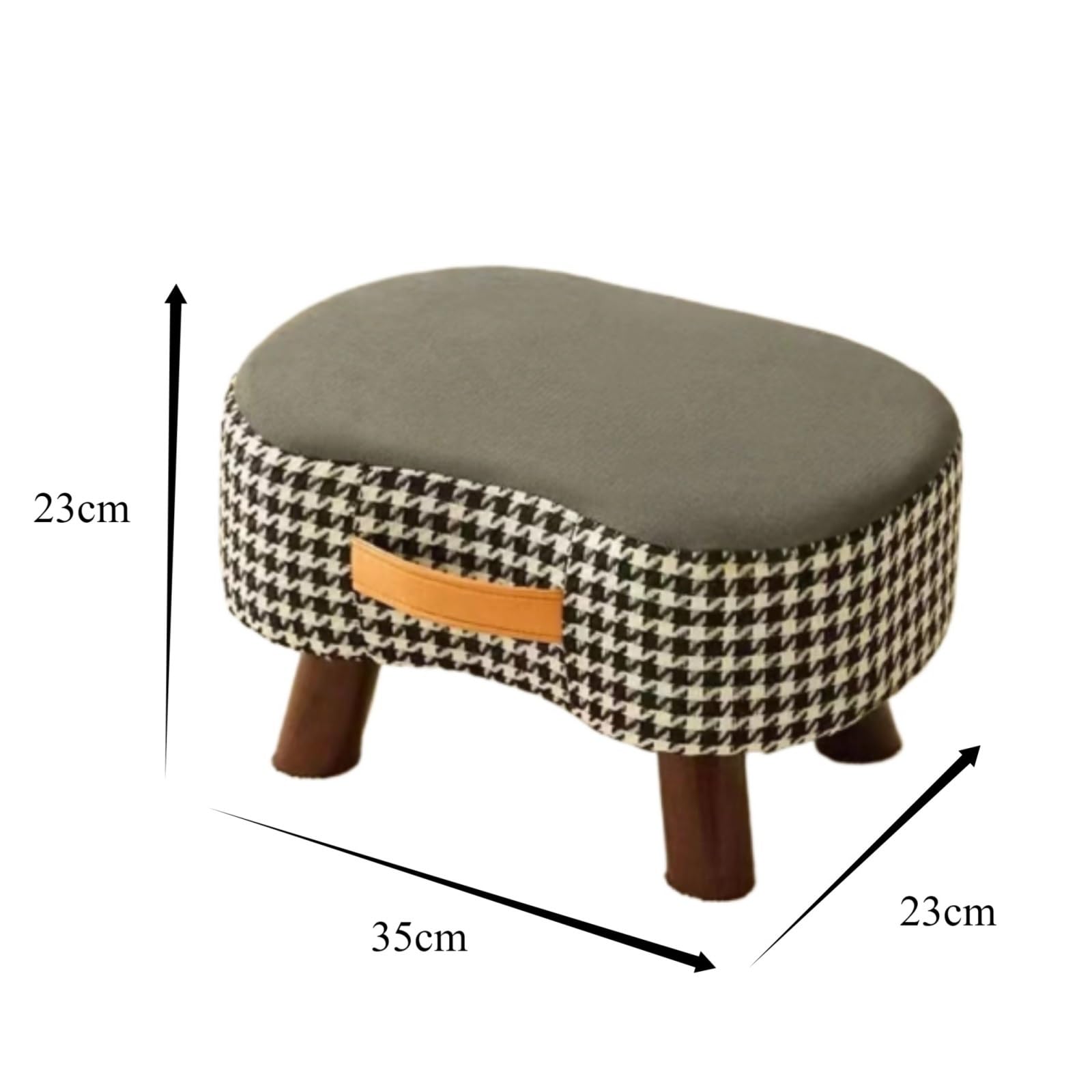 Pouf Poggiapiedi Pouf Imbottito Morbido con Gambe in Legno Motivo for La Casa Accessorio per Casa(Beige)