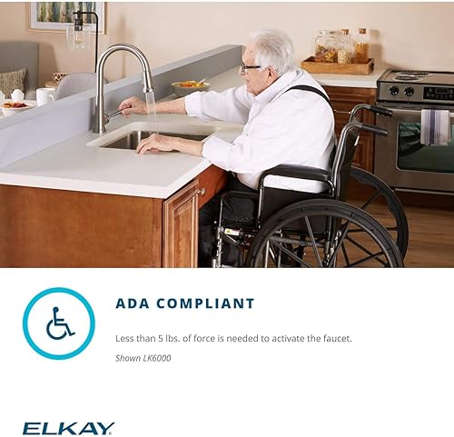 Miniatura 5 de Elkay Avado - Grifo de barra de un solo orificio con pulverizador desplegable y mango de palanca, acero inoxidable negro