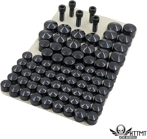 Miniatura 3 de HTTMT MT247-001-BK - Tapas de pernos negros compatibles con Harley FLT FLH 2007-2013