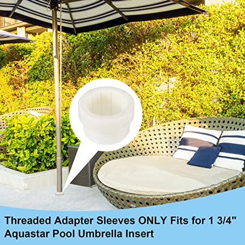 Taiyin 4 Pcs Pool Umbrella Stabilizer Adapter Threaded Adapter Sleeves Pool Umbrella Sleeve Umbrella Pole Stabilizer For Outdoor Patio Deck 1 3/4" Umbrellas Insert(White) #TOP4