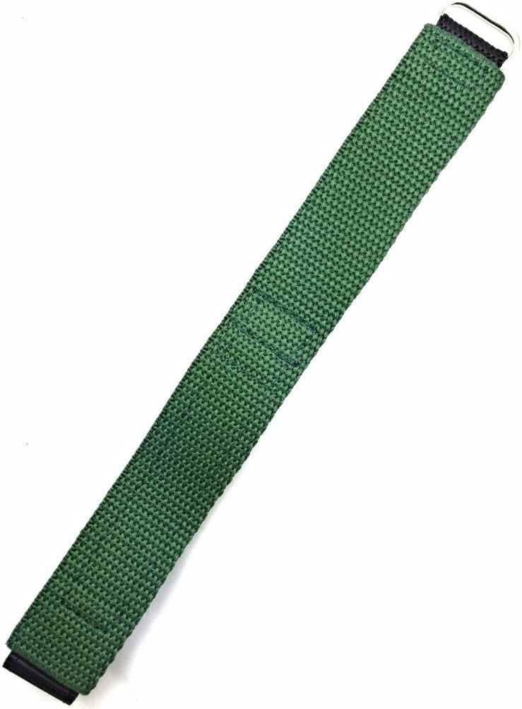 NewLife 20mm Watchband | Long, Adjustable-Length, Dark Green/Black, Nylon Watch Band | Heavy Duty, Hook and Loop, Sport Replacement Wrist Watchstrap for Men and Women
