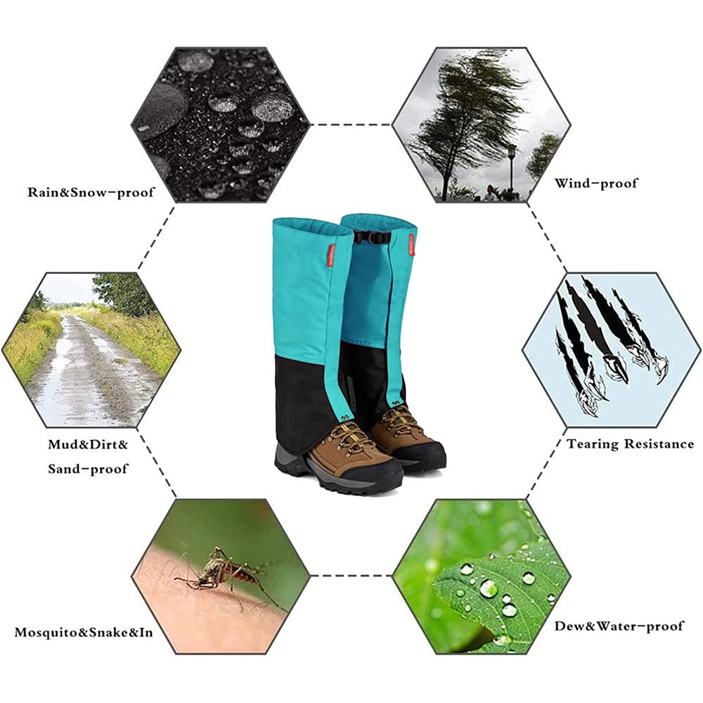 WolFum Schneefester Schuhüberzug für Outdoor-Bergsteigen, wasserdichter Anti-Sand-Überzug für Herren und Damen, Fußwandern und Skifahren, Anti-Schlangenbiss-Schuhüberzug, Orange