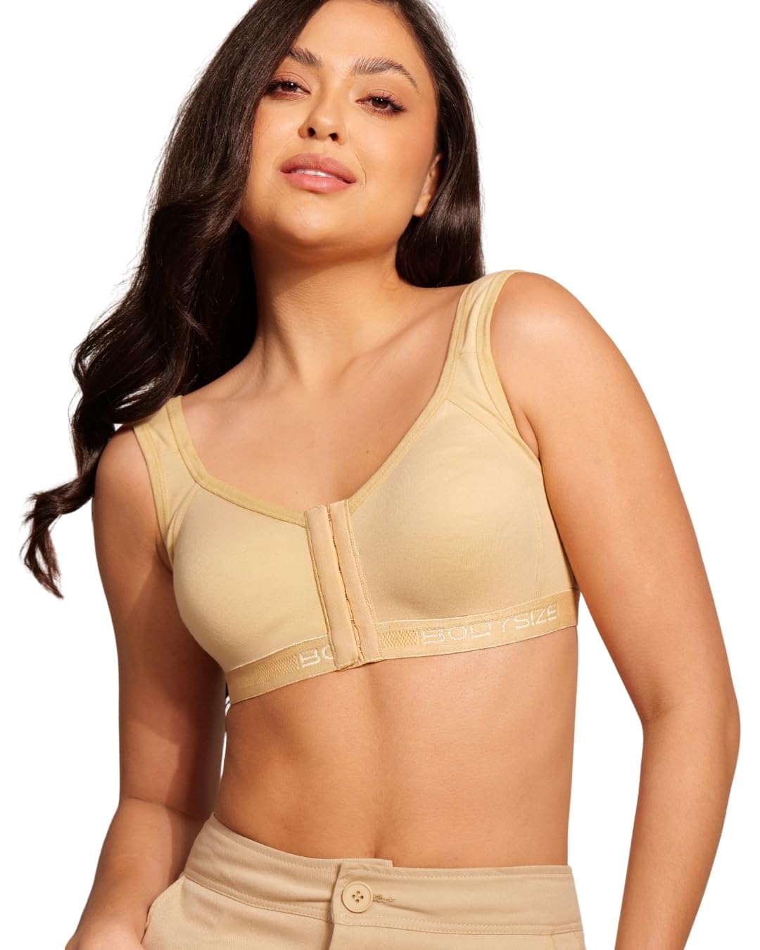 Cotton Front Open Sports Bra for Women Daily Use | Non-Wired Sweat Absorbent Seamless Bra | Full Coverage Regular Wear Comfortable and Convenient with Back Support Suitable for Gym, Yoga