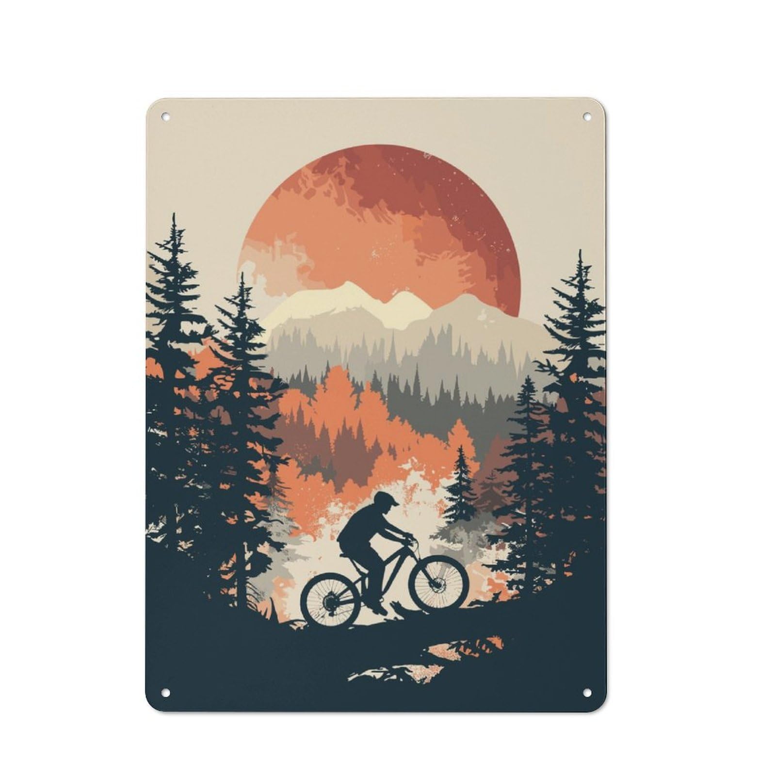 Junmoney Vintage Mountainbike Metal Plaque 40X30cm With For Pub Or Café, Rustic Decor, For Pub Decor Enthusiasts