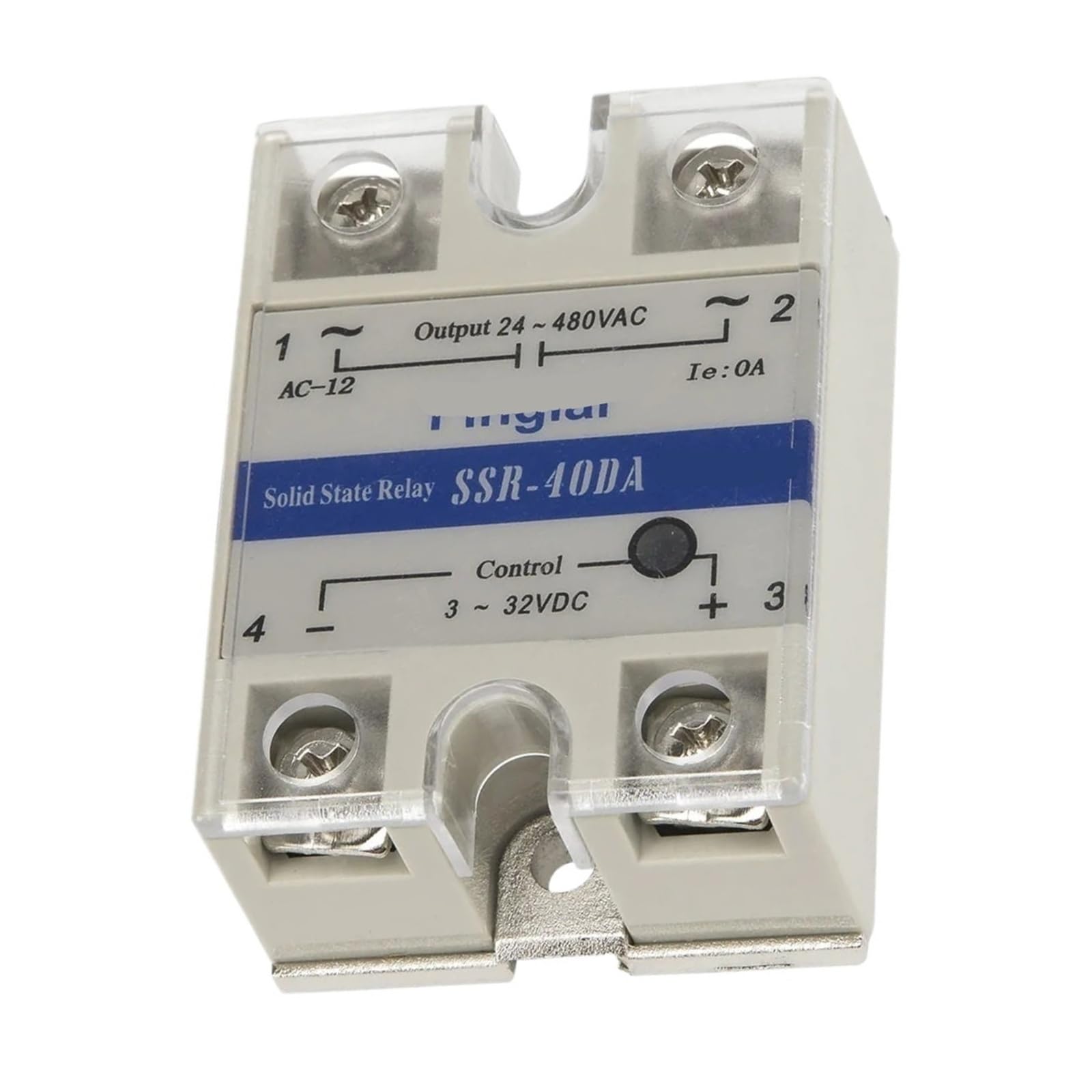 Relè a stato solido monofase, SSR-10DA/25DA/40DA/60DA/80DA/100DA Relè a stato solido da CC a CA 480 V(SSR-25DA)