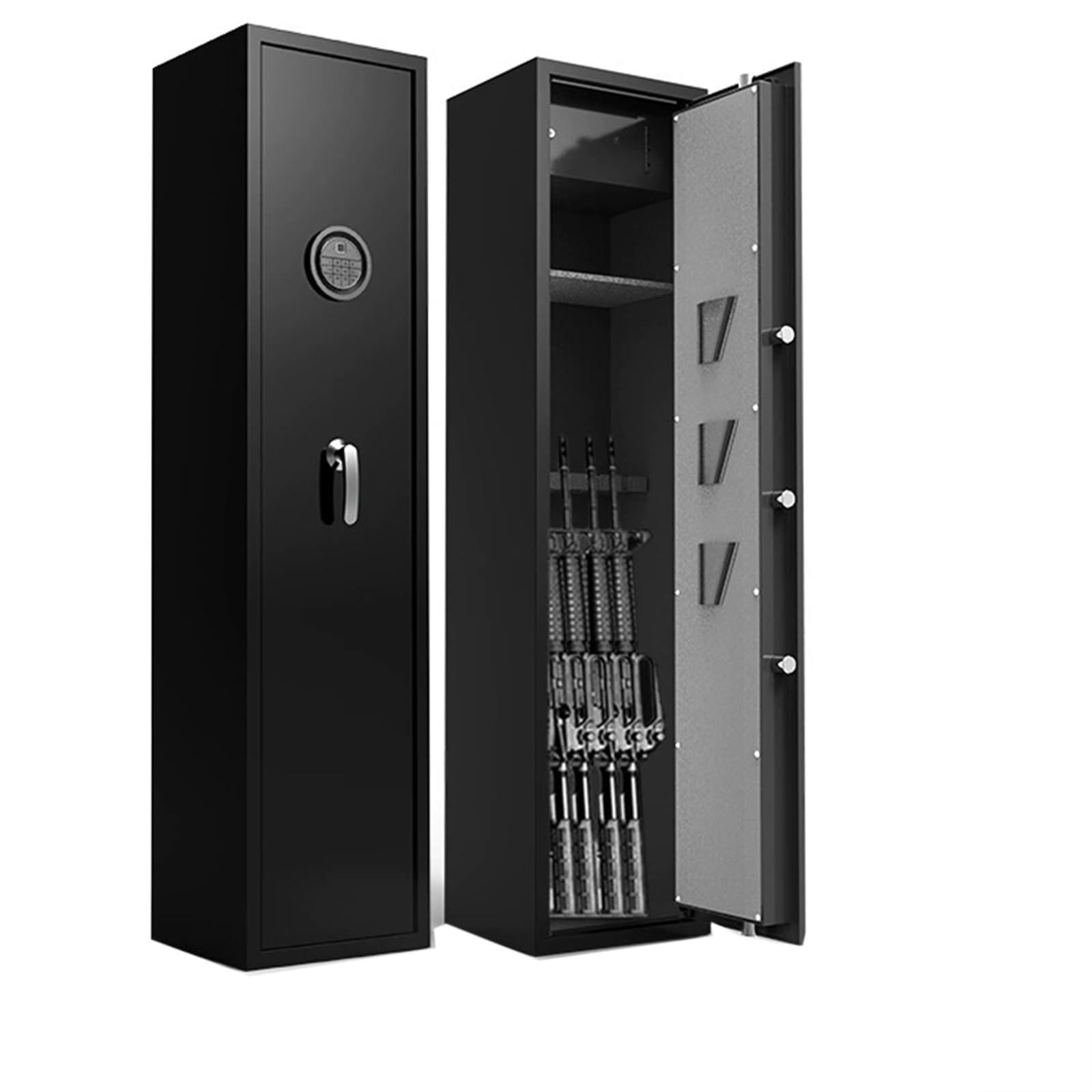 Cassaforte per Fucili Cassaforte per Armi Interamente in Acciaio Cassaforte Elettronica con Password e Impronta Digitale con Funzione di Allarme Intelligente può Contenere 5 Fucili Lunghi