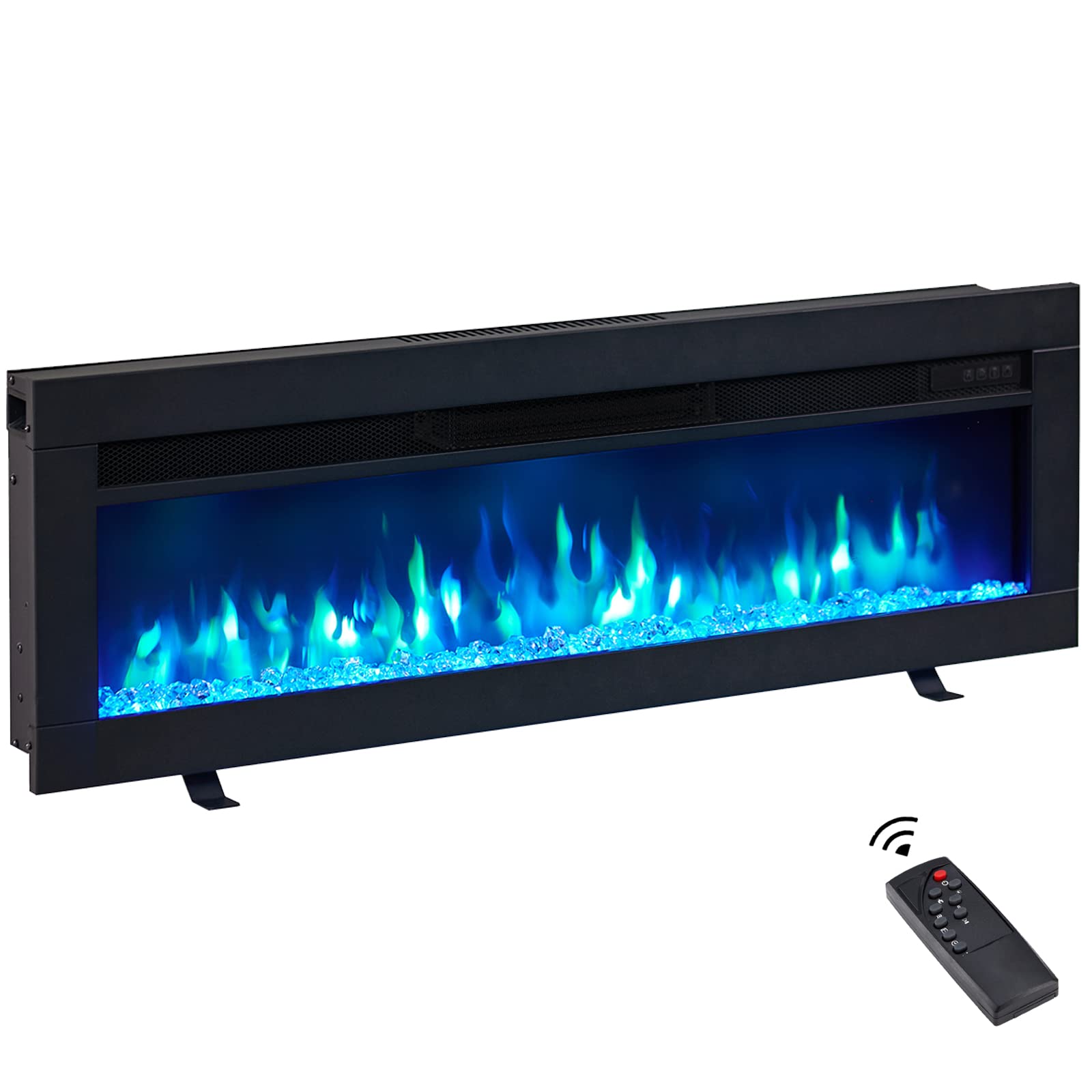 Efiretric® Arthur 40" W 3 in 1 Electric Fireplace (EF457), Freestanding, Wall Mounted, Recessed, 9 Colors Flame Effect, TV Media Wall, Heater 750W/1500W, Remote Control
