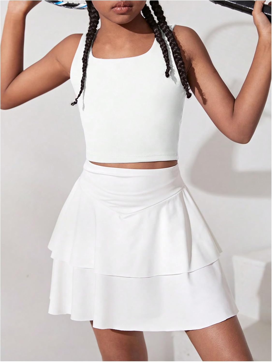 WDIRARA Girl's Twist Back Sports Bras Backless Tank Top Workout Sports Shirts for Gym - Image 3