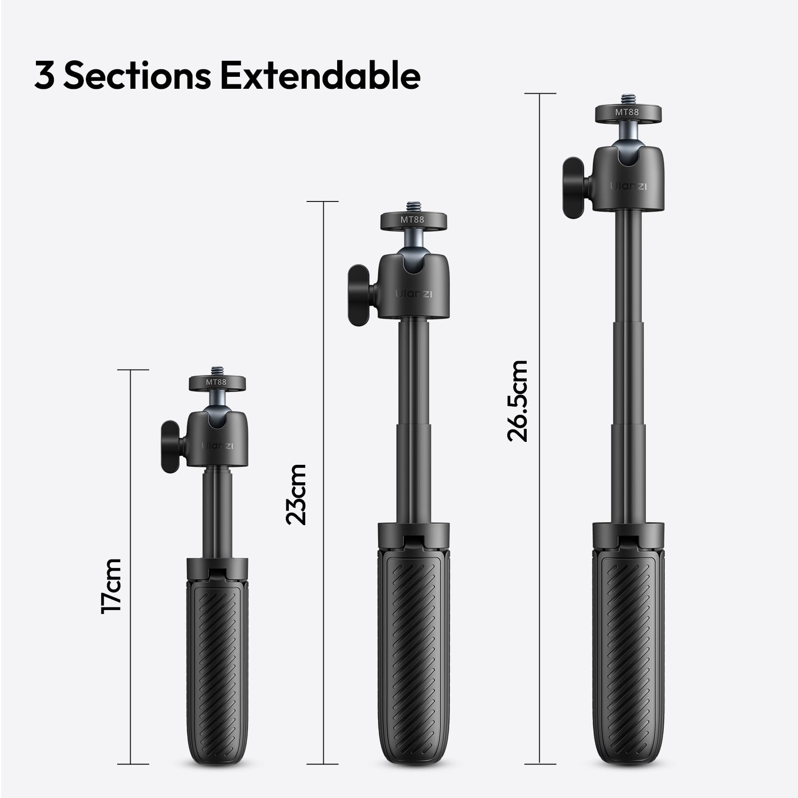 ULANZI MT88 Mini trépied avec Adaptateur de caméra d'action, trépied de Table avec Chaussure Froide, trépied de Voyage pour caméra d'action DJI Pocket 3, DJI Pocket 4, Insta 360 X5/X4/Action Cameras