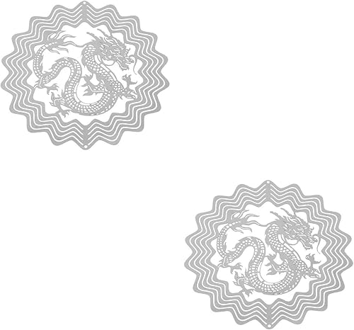 Miniatura 4 de OSALADI 2 piezas colgantes de viento hilanderos de sublimación 3D viento metal escultura al aire libre decoración de jardín para interior exterior