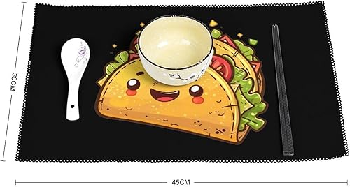 Miniatura 2 de Tacoes Placemats Set of 6 Resistant Table Mats Washable Place Mats for Dinner Party Table Decoration