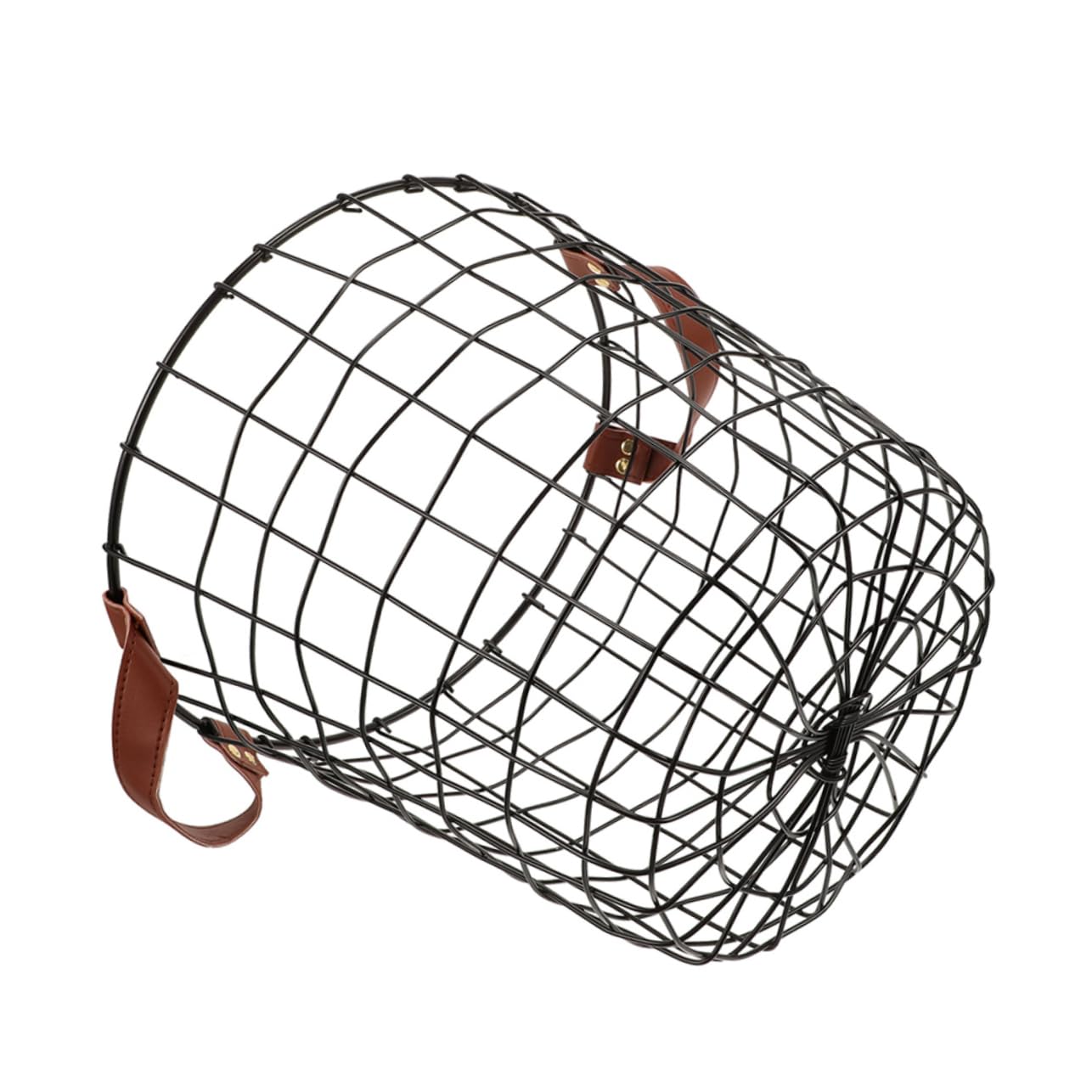Milisten Cesta Resistente de Hierro Almacenamiento para Rústica Redonda Gran con Capacidad de Leña y para Cocina y Camping