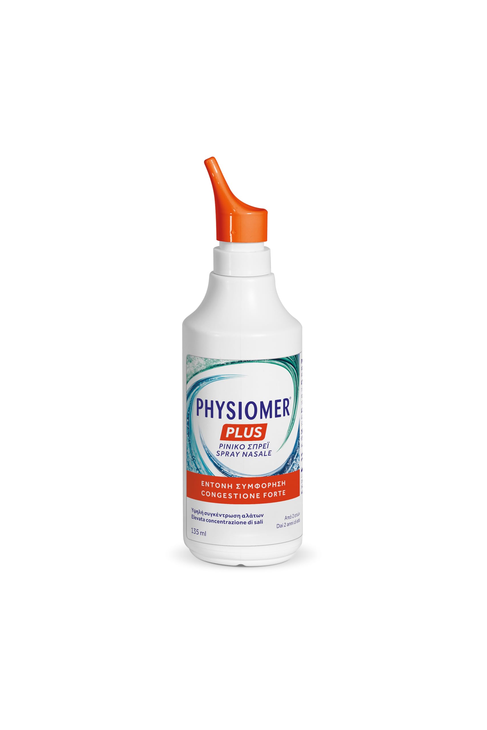 Physiomer Plus Spray Nasale 135 ml - Congestione Forte - 3in1 Decongestiona Allevia Ripristina - Acqua di mare pura al 100% Elevata concentrazione di Sali