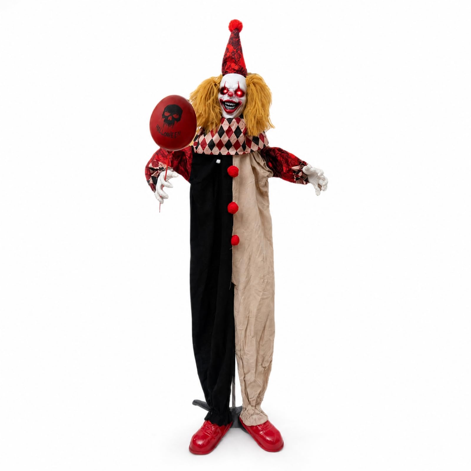 Gralara Halloween-Clown- mit leuchtenden Augen Aktiv Horrorclown-Figur Leuchtend Grusel für Spukhaus
