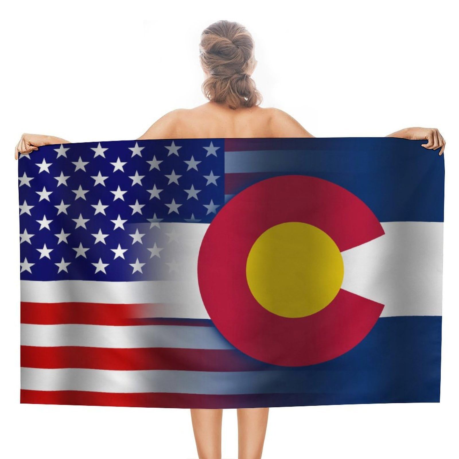 CGSBNGHA U.S.A Colorado State Flag Beach Towels Soft Bathroom Bath Pool Swim Towels for Women Men
