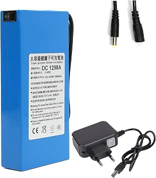 بطارية ليثيوم أيون قابلة للشحن DC 12 V بطارية ليثيوم أيون قابلة للشحن 9800Mah بطارية ليثيوم أيون بوليمر محمولة قوية مناسبة للمعدات 12V مزود طاقة مع شاحن ، أزرق ، 12V
