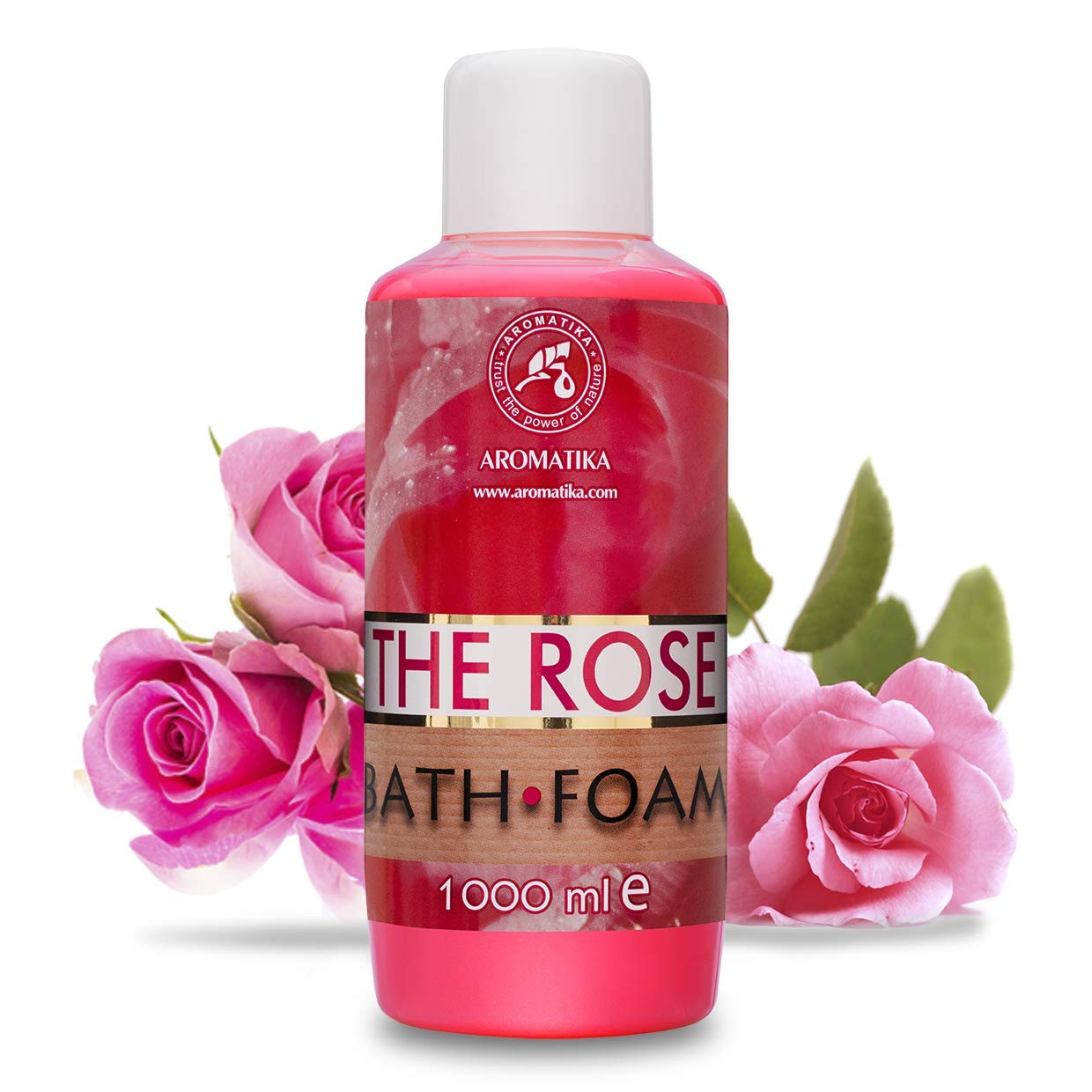 Espuma de Baño Rosa 1000ml - Cuidado del Cuerpo - Buen Sueño - Belleza - Baño - Cuidado del Cuerpo - Bienestar - Aromaterapia - Spa - Aroma de Rosa - Baños de Burbujas