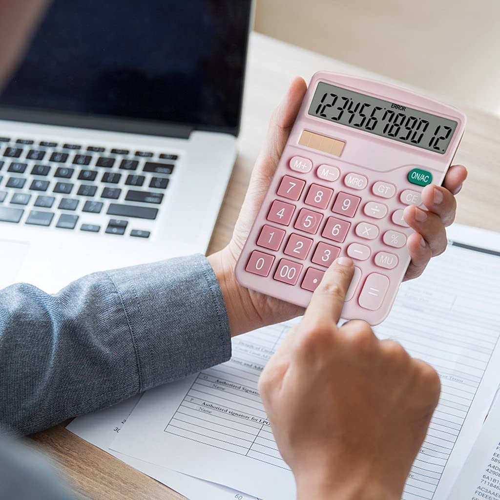 FMURY - Calculadora electrónica de 12 dígitos LCD de pantalla grande para escritorio, calculadora para el hogar, oficina, escuela, herramientas de contabilidad financiera (D)