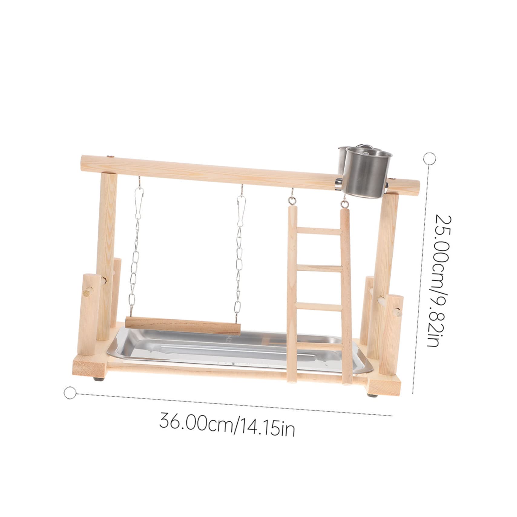 BESPORTBLE Parque para Pájaros De Madera con Percha y Juguetes Gimnasio para Periquitos y Entrenamiento y Ejercicio Casa