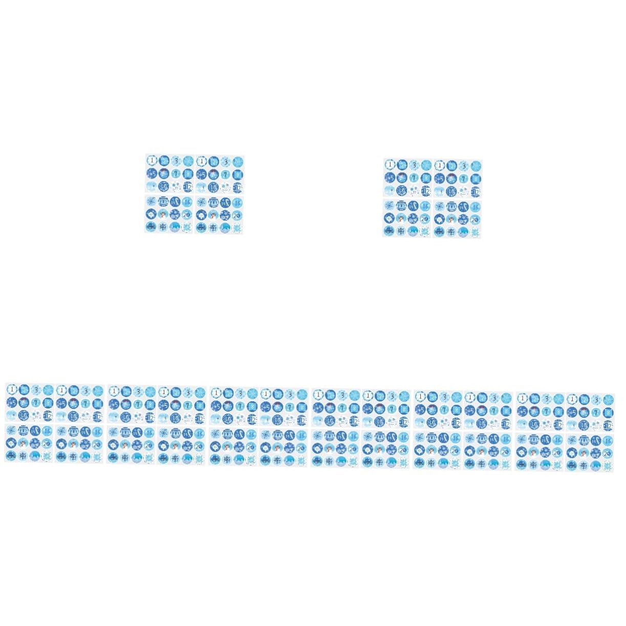 PRETYZOOM 160 Blatt Weihnachtskalender-Aufkleber Weihnachts-Countdown-Kalender Keks-Geschenktüten adventskalenderaufkleber weihnachtskalender aufkleber Weihnachtsgeschenkanhänger Blue