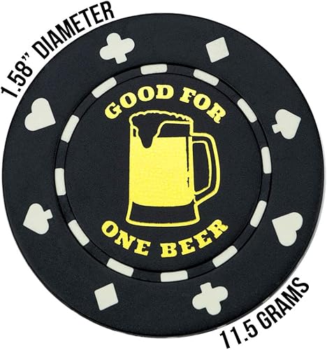 Miniatura 4 de Juego de 25 fichas marcadoras de botón de chip de póquer de cerveza