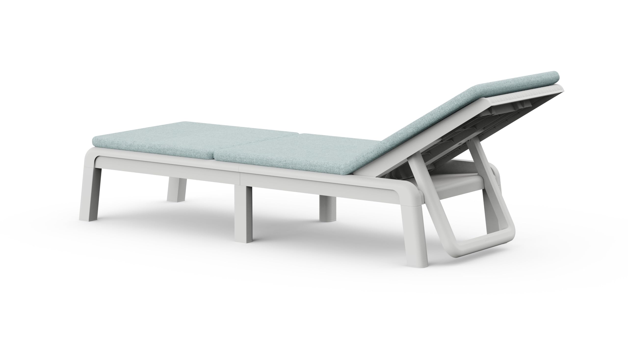 Keter Palma Lettino Prendisole Pieghevole da Esterno, Ideale per Giardino e Terrazzo, Dotato di Cuscino, 187,5x58x29H cm, Colore Bianco