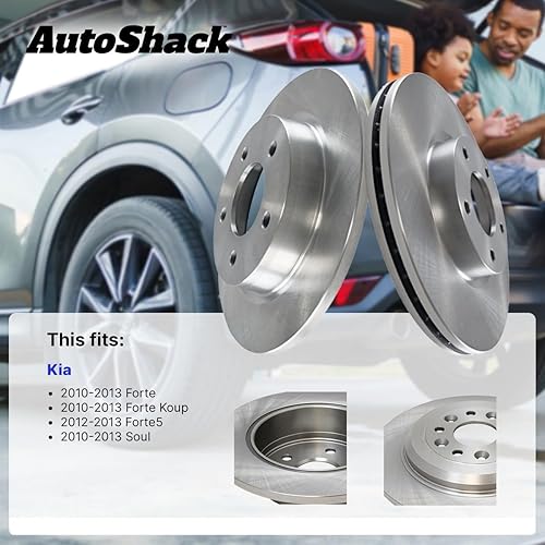Miniatura 2 de AutoShack Rotores de freno trasero | Reemplazo para Kia Soul Forte Koup 2010-2013 2012-2013 Forte5 1.6L 2.0L 2.4L FWD | Juego de 2 piezas