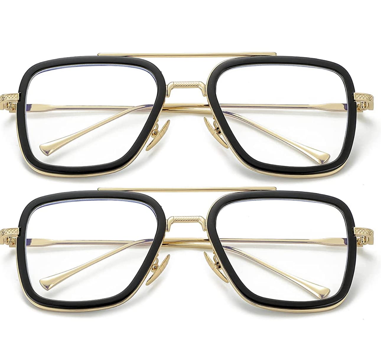 ARICKS Tony Stark Style Blue Light Blocking Glasses for Men Women, Iron Man and Spider-Man Computer Gaming Glasses by Computer/Tablet/Laptop/Mobile (Gold & Gold) (B0BP889JN7) Amazon Price History, Amazon Price Tracker