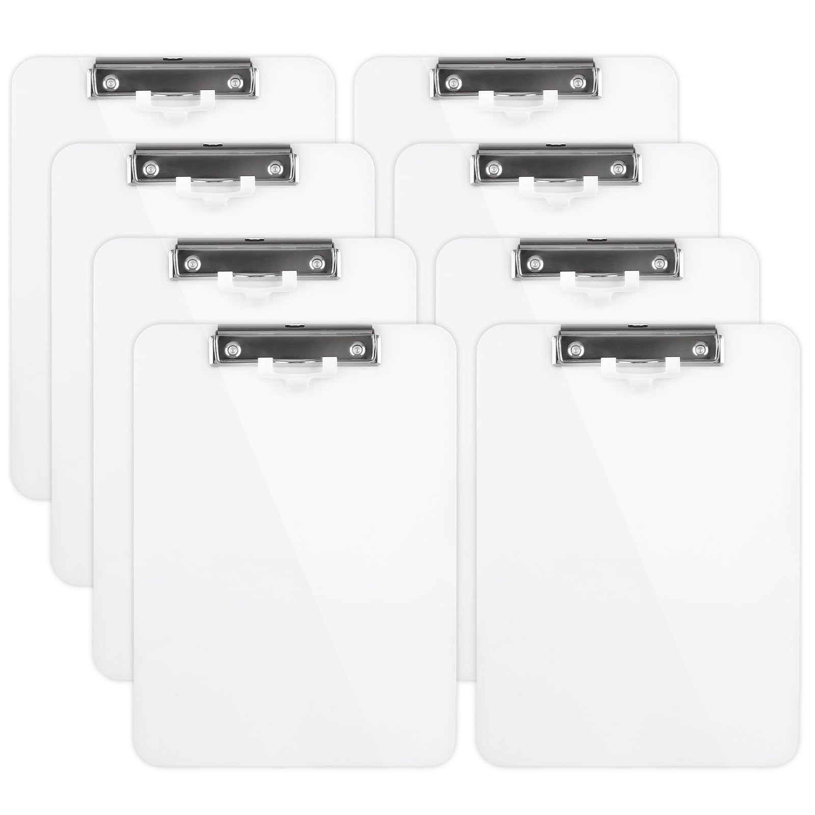 APACALI Clipboards A4 Pack of 8, Clip Boards A4 with Pen Holder, Clipboard Plastic A4 for Office Organization, White