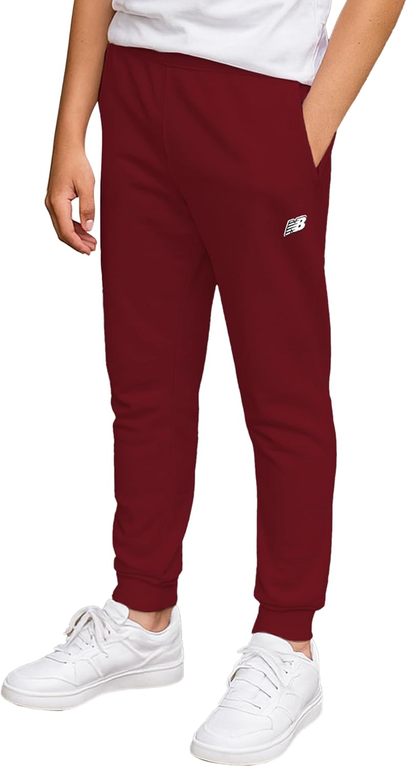 New Balance Boys Sweatpants - Active Performance Fleece Boys Joggers with Drawstring Waist - Athletic Pants for Kids (8-20)