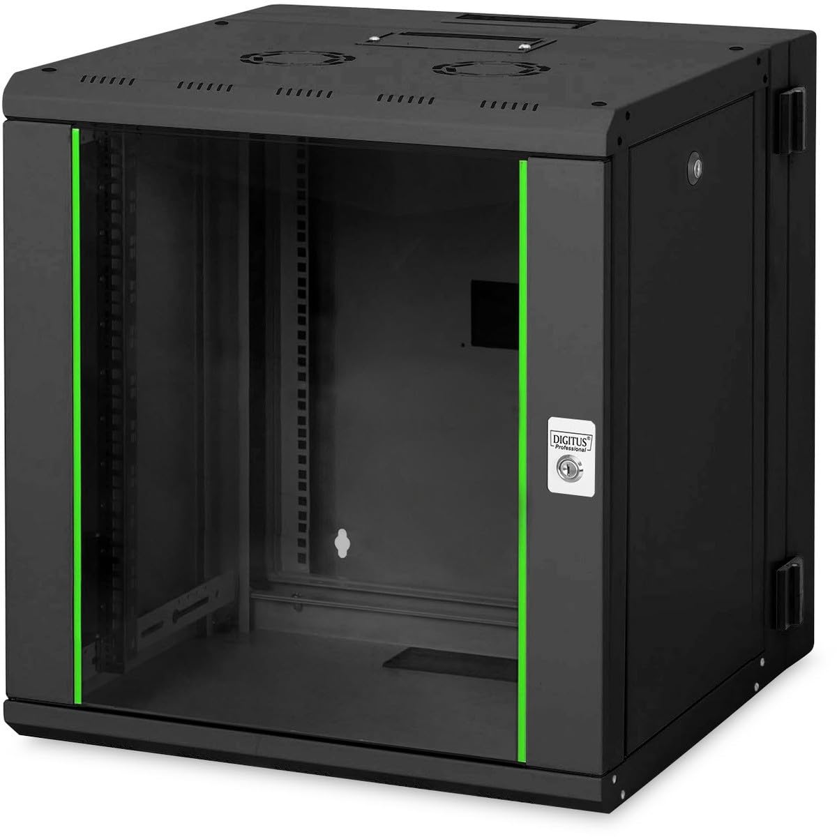 DIGITUS Professional DN-19 12-U-3-SW 12U - Alloggiamento da parete, serie Unique, 2 pezzi, orientabile, 643 x 600 x 600 mm, colore: Nero