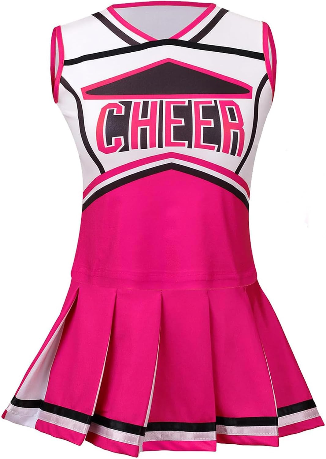 GRAJTCIN Cheerleader Outfit for Girls Cheerleading Costume Kids School Cheer Uniform Halloween Christmas Party Dress up - Image 4