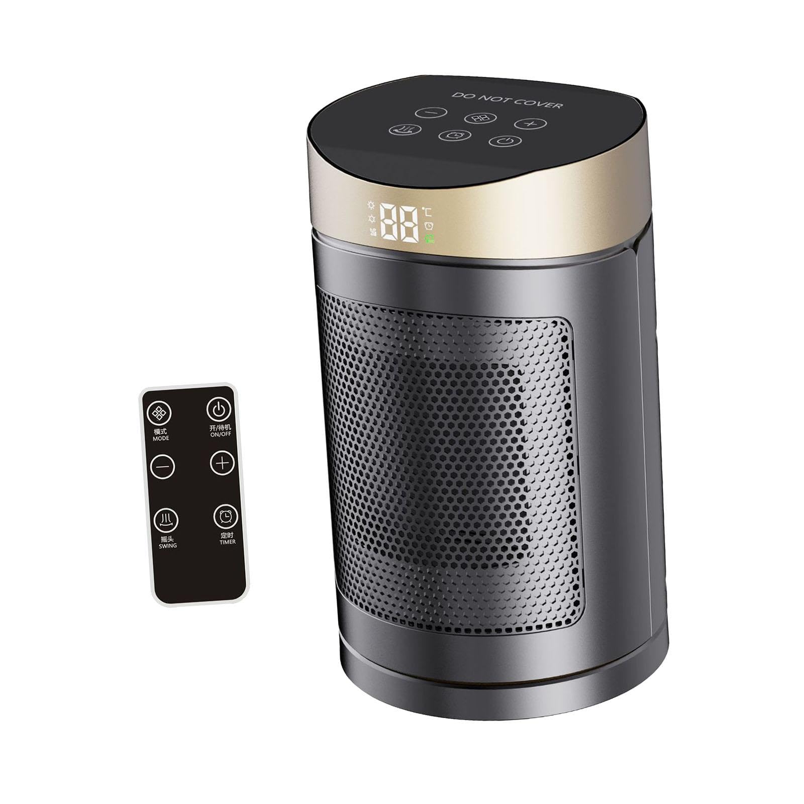 rockible Calentador de Espacio Ajustable, pequeño, Compacto, para Oficina, Dormitorio, hogar, Oro